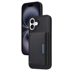 Per iPhone 16 Plus BETOPNICE Custodia per telefono con portafoglio MagSafe staccabile orizzontale a ribalta (nero)