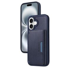 Per iPhone 16 BETOPNICE Custodia per telefono con portafoglio MagSafe staccabile orizzontale a ribalta (blu)