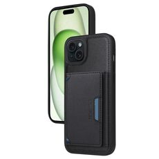 Per iPhone 15 Plus BETOPNICE Custodia per telefono con portafoglio MagSafe staccabile orizzontale a ribalta (nero)