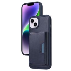Per iPhone 14 Plus BETOPNICE Custodia per telefono con portafoglio MagSafe staccabile orizzontale a ribalta (blu)