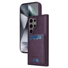 Per Samsung Galaxy S24 Ultra 5G BETOPNICE Custodia per telefono con portafoglio MagSafe staccabile verticale a ribalta (viola)