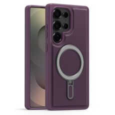Per Samsung Galaxy S25 Ultra 5G Silver Shield MagSafe Holder Custodia antiurto per telefono (viola)