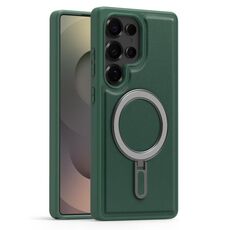 Per Samsung Galaxy S25 Ultra 5G Silver Shield MagSafe Holder Custodia antiurto per telefono (verde)