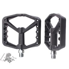 RACEWORK RK579 1 paio di pedali per bicicletta con cuscinetto antiscivolo largo in nylon (nero)
