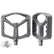 RACEWORK RK579 1 paio di pedali per bicicletta con cuscinetto antiscivolo largo in nylon (grigio)