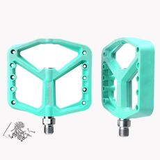 RACEWORK RK579 1 paio di pedali per bicicletta con cuscinetto antiscivolo largo in nylon (ciano)