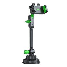 Supporto per cellulare con ventosa potente per auto, supporto per navigazione in vetro anteriore (Clip di bloccaggio a granchio verde)