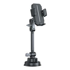 Supporto per cellulare con ventosa potente per auto, supporto per navigazione in vetro anteriore (clip quadrata grigia)