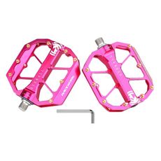 Pedali per bicicletta antiscivolo cavi con triplo cuscinetto CNC RACEWORK D029 (rosso rosa)