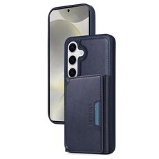Per Samsung Galaxy S24 5G BETOPNICE Custodia per telefono con portafoglio MagSafe staccabile con chiusura a scatto orizzontale (blu)