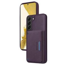 Per Samsung Galaxy S22+ 5G BETOPNICE Custodia per telefono con portafoglio MagSafe staccabile orizzontale a ribalta (viola)