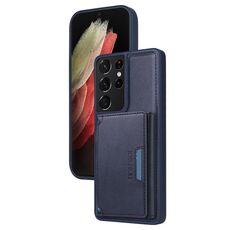 Per Samsung Galaxy S21 Ultra 5G BETOPNICE Custodia per telefono con portafoglio MagSafe staccabile orizzontale a ribalta (blu)