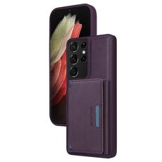 Per Samsung Galaxy S21 Ultra 5G BETOPNICE Custodia per telefono con portafoglio MagSafe staccabile orizzontale a ribalta (viola)