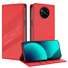 Per Xiaomi Poco X3 Pro / Poco X3 Custodia per telefono in pelle retrò con portafoglio multifunzionale in rilievo (rosso)