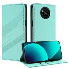 Per Xiaomi Poco X3 Pro / Poco X3 Custodia per telefono in pelle retrò con portafoglio multifunzionale in rilievo (verde menta)