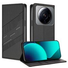 Per Xiaomi 12S Ultra Embossed Multi-funzionale Portafoglio Retro Custodia per Telefono in Pelle (Nero)