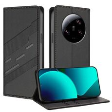 Per Xiaomi 13 Ultra Embossed Multi-funzionale Portafoglio Retro Custodia in Pelle per Telefono (Nero)