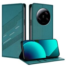 Per Xiaomi 13 Ultra Embossed Multi-funzionale Portafoglio Retro Custodia in Pelle per Telefono (Verde Scuro)