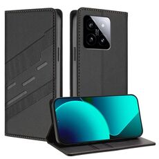 Per Xiaomi 14 5G Global Embossed Multi-funzionale Portafoglio Retro Custodia in Pelle per Telefono (Nero)