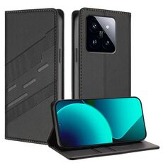 Per Xiaomi 14 Pro 5G Global Embossed Multi-funzionale Portafoglio Retro Custodia per Telefono in Pelle (Nero)