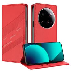 Per Xiaomi 15 Ultra Embossed Multi-funzionale Portafoglio Retro Custodia in Pelle per Telefono (Rosso)