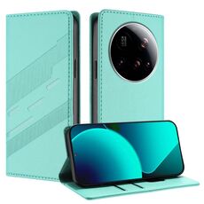 Per Xiaomi 15 Ultra Embossed Multi-funzionale Portafoglio Retro Custodia in Pelle per Telefono (Verde Menta)