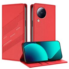 Per Xiaomi Civi 3 5G Custodia per telefono in pelle retrò con portafoglio multifunzionale in rilievo (rosso)