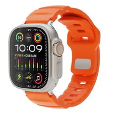 Per Apple Watch 42mm / 41mm / 40mm / 38mm Cinturino per orologio in gomma fluorurata con fibbia inversa tinta unita (arancione)