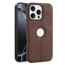 Per iPhone 16 Pro Max Crazy Horse Custodia per telefono in pelle con retro in pelle (marrone scuro)