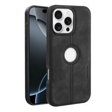 Per iPhone 16 Pro Crazy Horse Custodia per telefono in pelle con retro in pelle (nero)