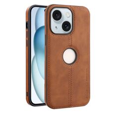 Per iPhone 15 Custodia per telefono in pelle Crazy Horse Back Cover (marrone chiaro)