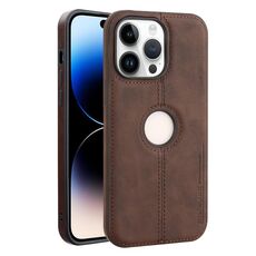 Per iPhone 14 Pro Max Crazy Horse Custodia per telefono in pelle con retro in pelle (marrone scuro)