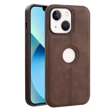 Per iPhone 13 Crazy Horse Custodia per telefono in pelle con retro in pelle (marrone scuro)