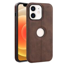 Per iPhone 12 Crazy Horse Custodia per telefono in pelle con retro in pelle (marrone scuro)