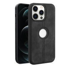 Per iPhone 12 Pro Max Custodia per telefono con cover posteriore in pelle Crazy Horse (nera)