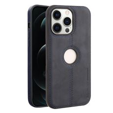 Per iPhone 12 Pro Crazy Horse Custodia per telefono in pelle con retro in silicone (blu)