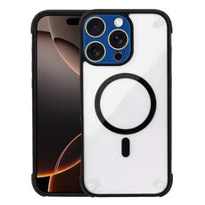 Per iPhone 16 Pro Max Custodia per telefono in acrilico ibrido TPU magnetico antiurto MagSafe (nero)