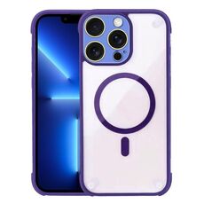 Per iPhone 13 Pro Custodia per telefono ibrida in acrilico TPU magnetico antiurto MagSafe (viola scuro)
