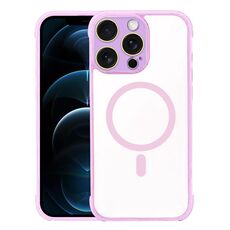 Per iPhone 12 Pro Max Custodia per telefono ibrida in acrilico TPU magnetico antiurto MagSafe (rosa)