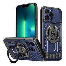 Per iPhone 13 Pro Armor Rotating Holder MagSafe Custodia per telefono (blu)
