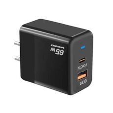 Caricabatterie GaN PD 45W + QC3.0 USB completamente compatibile con protocollo per MacBook, spina USA (nero)
