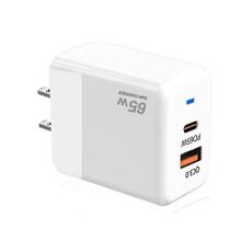 Caricabatterie GaN PD 45W + QC3.0 USB completamente compatibile con protocollo per MacBook, spina USA (bianco)