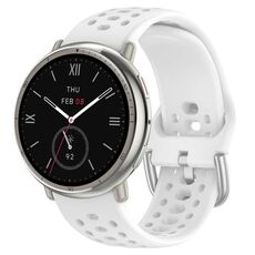 Per Amazfit Active 2 Holes Style 22mm Cinturino sportivo in silicone (bianco)