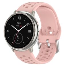 Per Amazfit Active 2 Holes Style 22mm Cinturino sportivo in silicone (rosa)