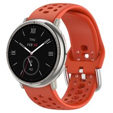 Per Amazfit Active 2 Holes Style 22mm Cinturino sportivo in silicone (rosso)