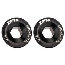 2 pezzi ZTTO Coprimanovella in lega di alluminio per bicicletta Viti per manovella per mountain bike, Stile: M18 Nero