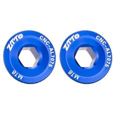 2 pezzi ZTTO Coprimanovella in lega di alluminio per bicicletta Viti per manovella per mountain bike, Stile: M18 Blu