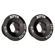 2 pezzi ZTTO Copri-manovella in lega di alluminio per bicicletta Viti per manovella per mountain bike, Stile: M19 Nero