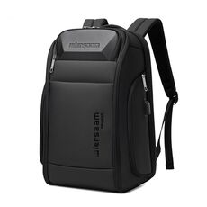 Zaino da viaggio per laptop da lavoro antifurto impermeabile Wiersaam da uomo con porta di ricarica USB e blocco password centrale