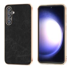 Per Samsung Galaxy S23 FE 5G Placcatura Dream Litchi Texture PU Custodia per telefono (Nero)